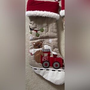 Pottery Barn Kids Holiday Woodland Stocking Bear Riding Train
